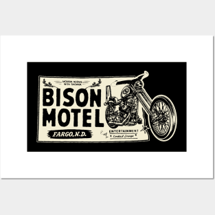 Bison Motel Vintage Biker Bar & Inn Posters and Art